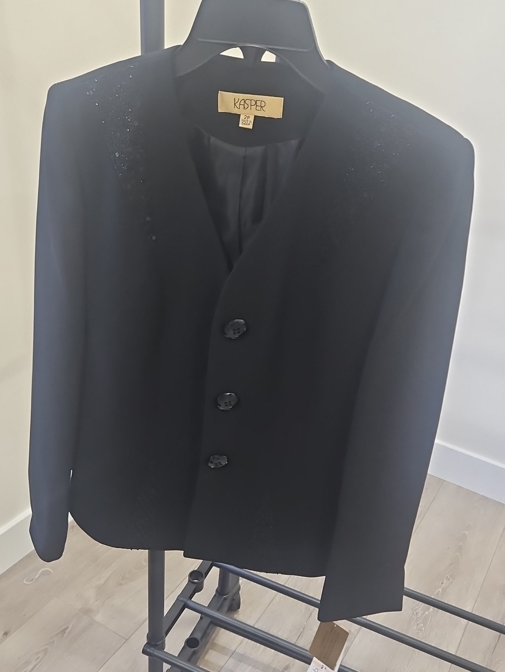 Kasper Black Women's Single-Breasted Pea Coat